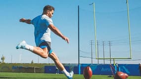 Antoine Dupont à l'entraînement avec les LA Chargers, le 26 septembre 2024
