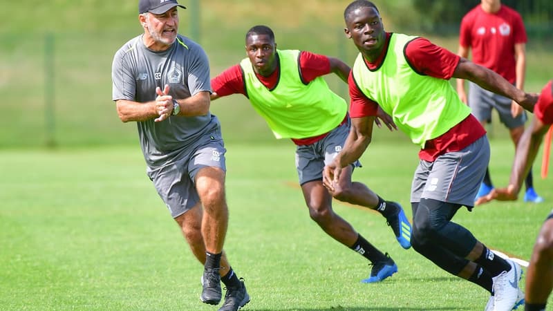 Christophe Galtier à l'entraînement des Dogues