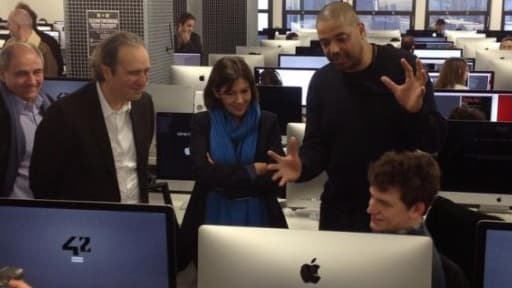 Anne Hidalgo a rendu visite à l'Ecole 42, fondée par Xavier Niel.