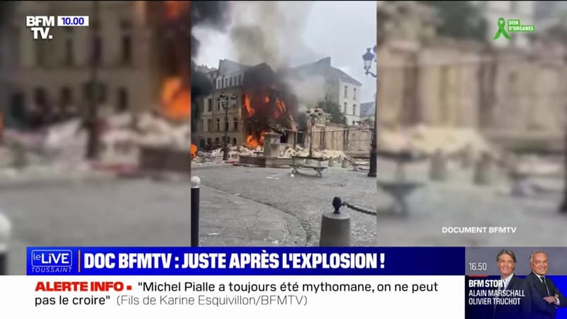 Paris: les images quelques instants après l'explosion rue Saint-Jacques (document BFMTV)
