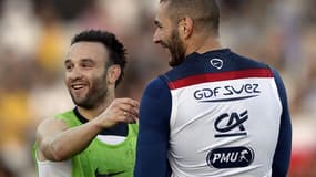 Valbuena et Benzema, en 2014