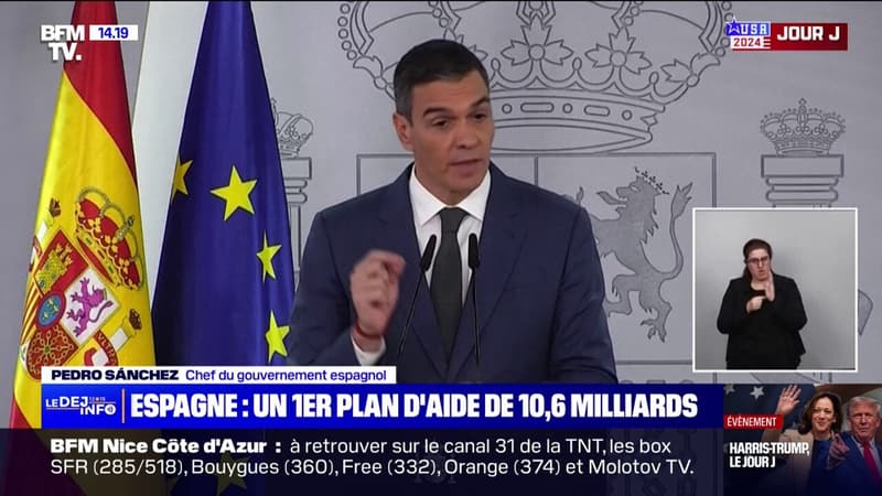 Inondations en Espagne: Pedro Sanchez annonce un plan d'aide de 10,6 milliards d'euros 