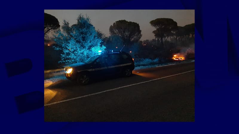 La gendarmerie du Var a partagé des images du lieu de l'interpellation du pyromane présumé.