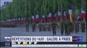 La circulation fortement ralentie sur les Champ-Elysées à cause des répétitions du 14-Juillet