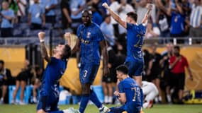 La joie des joueurs d'Al Hilal après leurs exploit contre Manchester City (4-3, a.p., Coupe du monde des clubs), le 30 juin 2025