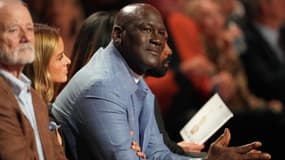 La légende NBA Michael Jordan en marge de la soirée d'introduction au Hall of Fame, le 12 octobre 2024