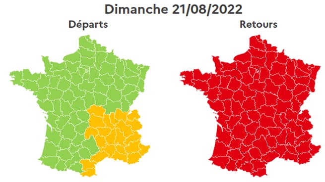 Journée un peu moins chargée le dimanche, mais qui reste classée rouge dans le sens des retours. Journée un peu moins chargée le dimanche, mais qui reste classée rouge dans le sens des retours.