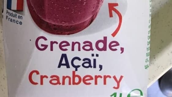 Ce jus de fruits n'est composé que de 13% de jus de grenade, açaï et cramberry. 
