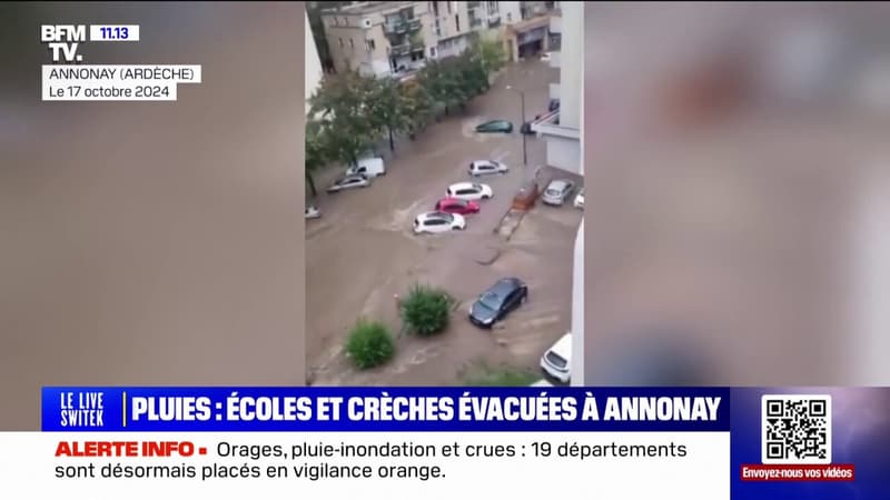 Ardèche: les images d'un quartier sous l'eau à Annonay à cause des fortes pluies