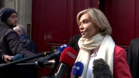 Valérie Pécresse au sortir de sa rencontre avec Nicolas Sarkozy le 11 février.