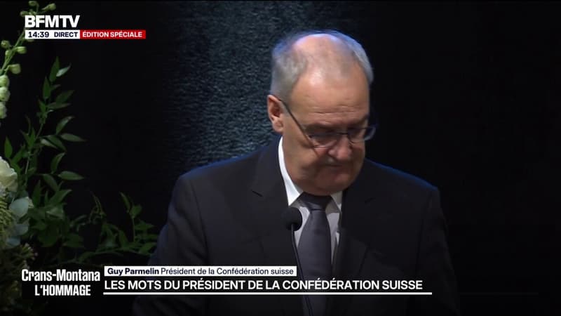 Crans-Montana: "Ce 9 janvier 2026 est à ce titre un jour de mémoire que nous devons aux disparus et aux blessés", déclare Guy Parmelin, président de la Confédération suisse