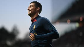 Cristiano Ronaldo à l'entraînement avec le Portugal. 