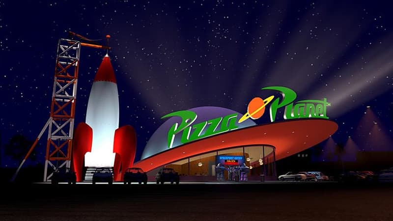 Le Pizza planet, restaurant à thème dans "Toy's Story".
