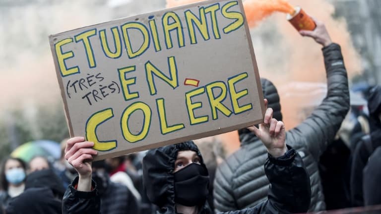 Des étudiants manifestent à Nantes, le 16 janvier 2021. (Photo d'illustration)