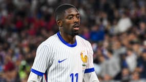 Ousmane DEMBELE lors d'un match avec l'équipe de France.