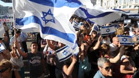 Des manifestants pro-israéliens, à Marseille, dimanche 27 juillet 2014.