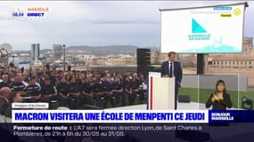 Marseille: Emmanuel Macron en visite dans une école de Menpenti