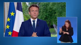 Emmanuel Macron lors de son allocution le 22 juin 2022