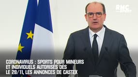 Coronavirus : Sports pour mineurs et individuels autorisés dès le 28 novembre, les annonces de Castex
