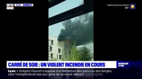 Villeurbanne: un violent incendie rue de la poudrette sur le site d'un immeuble en construction 