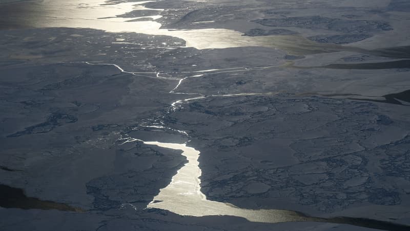 Vue aérienne du Groenland. 