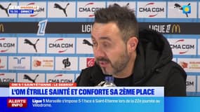 Victoire de l’OM 5-1 face à Sainté: “une bonne performance” pour Roberto De Zerbi