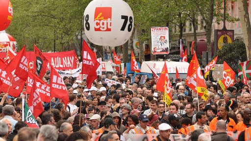 Cortège de la CGT le 1er mai 2010 à Paris.