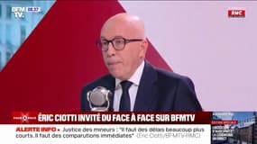 Justice des mineurs: "Il faut supprimer cette excuse de minorité", déclare Éric Ciotti (UDR) 
