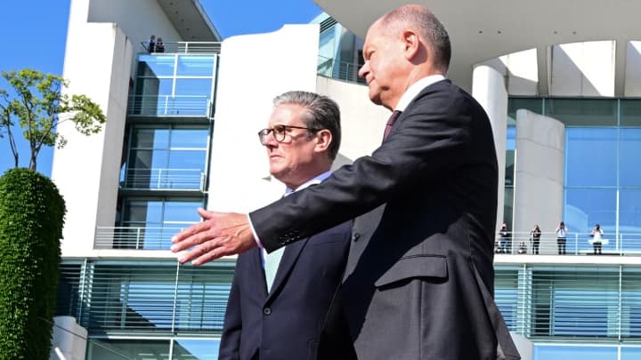 Keir Starmer et Olaf Scholz à Berlin le 28 août 2024