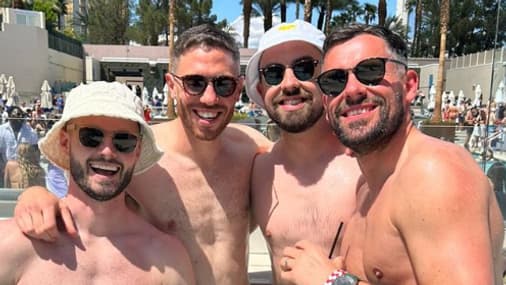Les joueurs de Wrexham à Las Vegas.