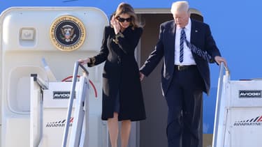 Melania et Donald Trump arrivent à Rome, le 23 mai.