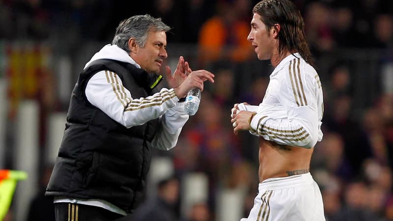 José Mourinho et Sergio Ramos en 2012