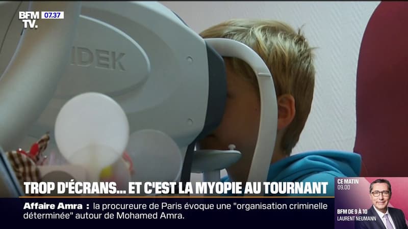 Le risque de myopie augmente chez les enfants à chaque heure passée devant les écrans, selon une image