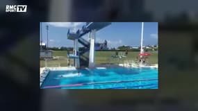 Le jeu de passes des Saracens… depuis les plongeoirs d'une piscine