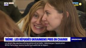 Paris: des réfugiés ukrainiens pris en charge dans un centre d'accueil du 18e arrondissement