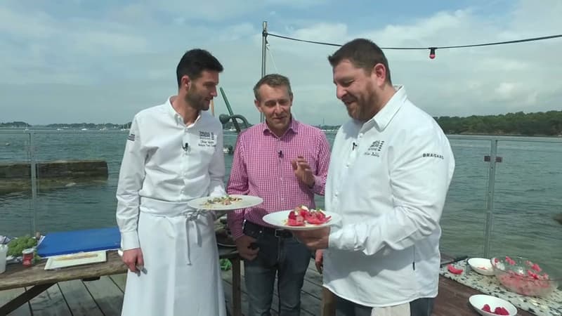Olivier Bellin et Olivier Valade, deux des chefs qui se sont prêtés au jeu