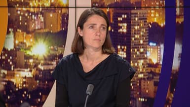 Sophie Binet le 17 mai 2023 sur le plateau de BFMTV.