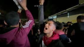 La joie d'habitants de Gaza après l'annonce de la trêve mercredi soir. 