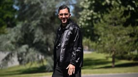 Rayan Cherki à son arrivée à Clairefontaine en mai 2025.