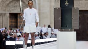Pharrell Williams le 26 juillet 2024 à Saint-Denis.