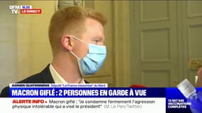 Macron giflé: Pour Adrien Quatennens, "en démocratie, en République, on règle ses comptes avec des arguments et des bulletins de vote, pas par la violence"