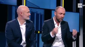 Frank Leboeuf et Christophe Dugarry dans Le Vestiaire
