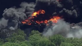 Les images de l'impressionnant incendie d'une usine Lubrizol, dans l'Illinois