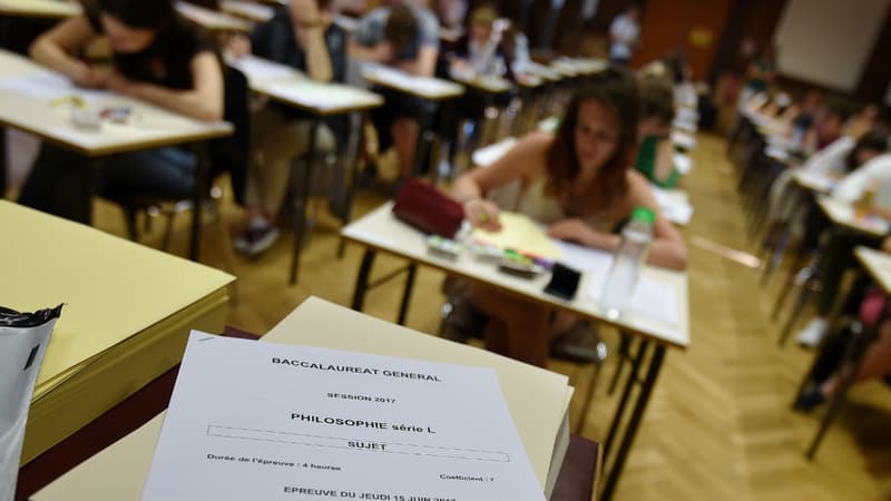 Une salle d'examen lors de l'épreuve de philosophie en série L du baccalauréat 2017.