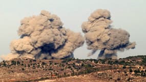 De la fumée s'élève du site d'une frappe aérienne israélienne qui a visé la région de Nabatieh le 28 octobre 2024.