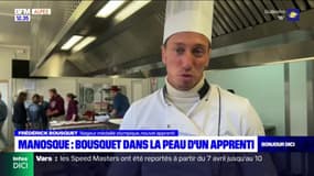 Manosque: le nageur Frédérick Bousquet dans la peau d'un apprenti cuisinier