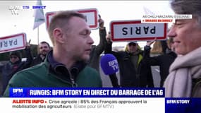 "Ils ne nous laissent pas accéder à Paris donc on est allés chercher Paris":  Des agriculteurs exhibent des panneaux d'entrée de la capitale retournés sur l'autoroute A6