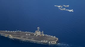 Le porte-avions USS Harry S. Truman dans la mer Méditerranée le 25 juillet 2022.