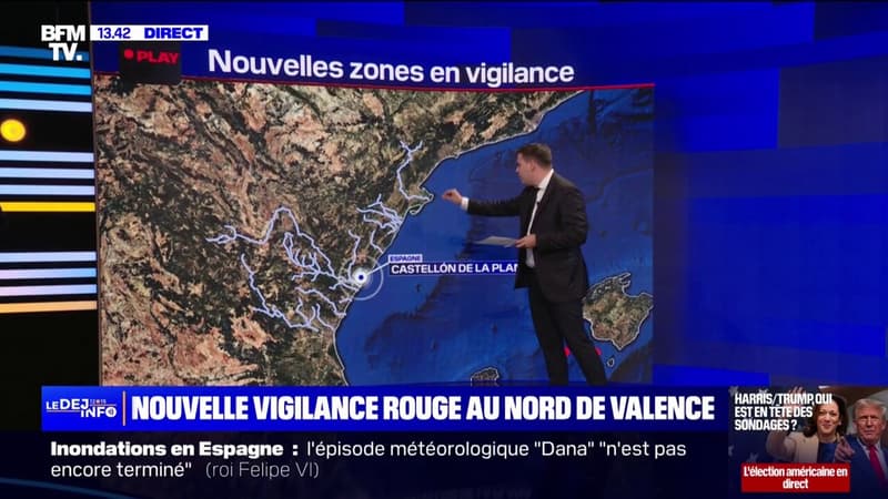 LES ÉCLAIREURS - Inondations en Espagne: une nouvelle vigilance rouge émise au nord de Valence