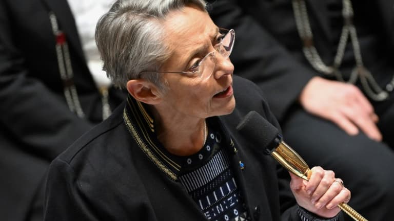 La Première ministre Elisabeth Borne à l'Assemblée nationale à Paris le 12 décembre 2023